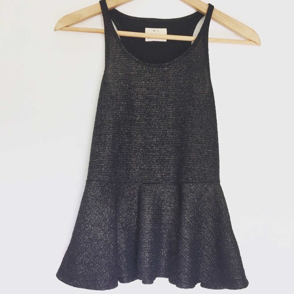 Urban Outfitters✨HOST PICK✨Gold metallic peplum